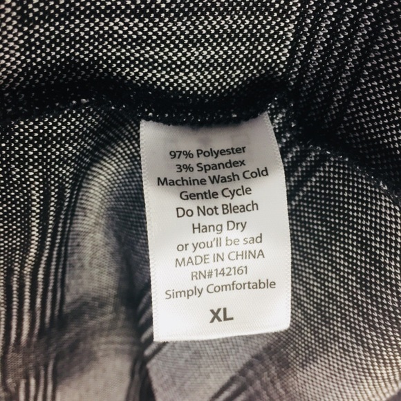 New Lularoe Amelia XL Dress Black White Textured - Picture 7 of 8